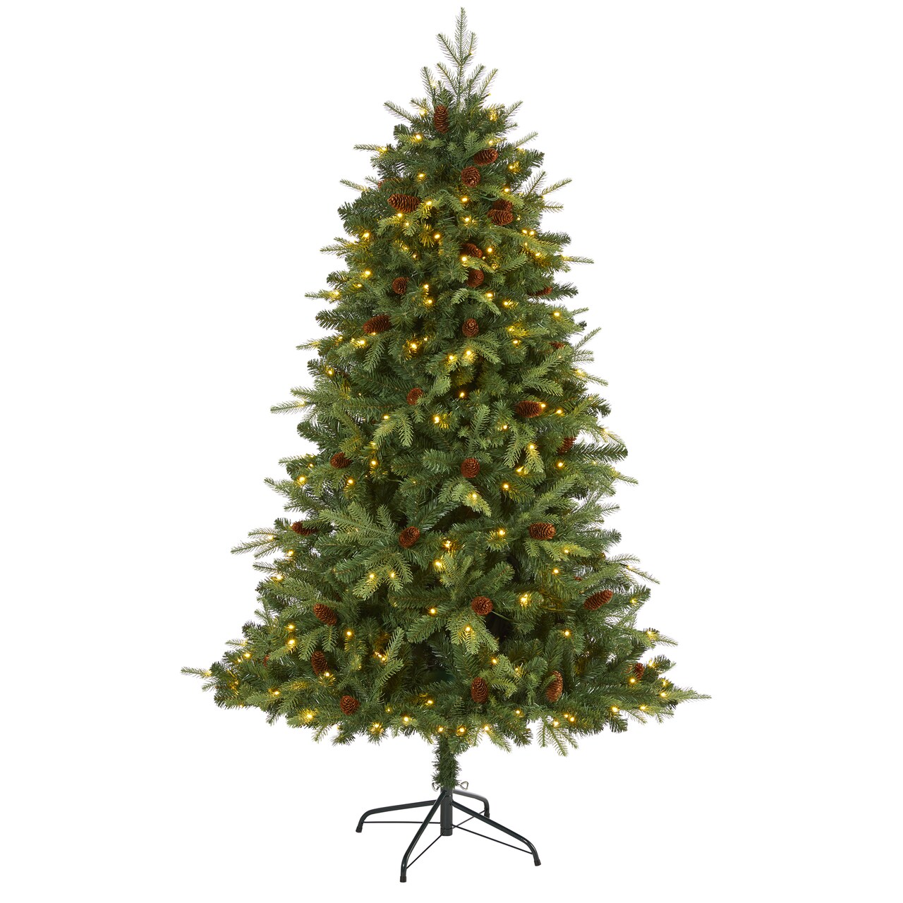 Nearly Natural 6' Pre-Lit Wellington Spruce Artificial Christmas Tree, Clear LED Lights